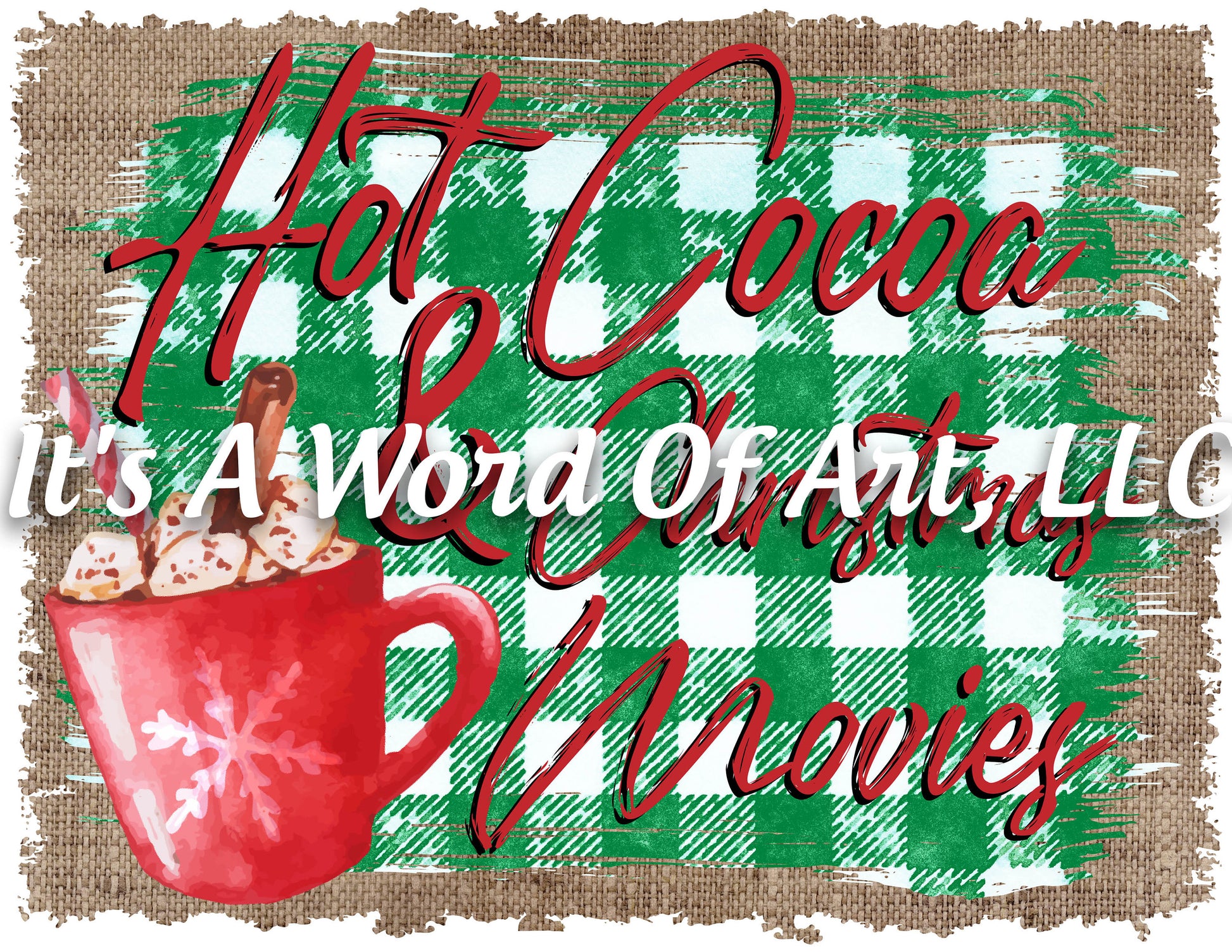 Christmas 203 - Hot Cocoa and Christmas Movies Blanket - Sublimation Transfer Set/Ready To Press Sublimation Transfer/Sublimation Transfer