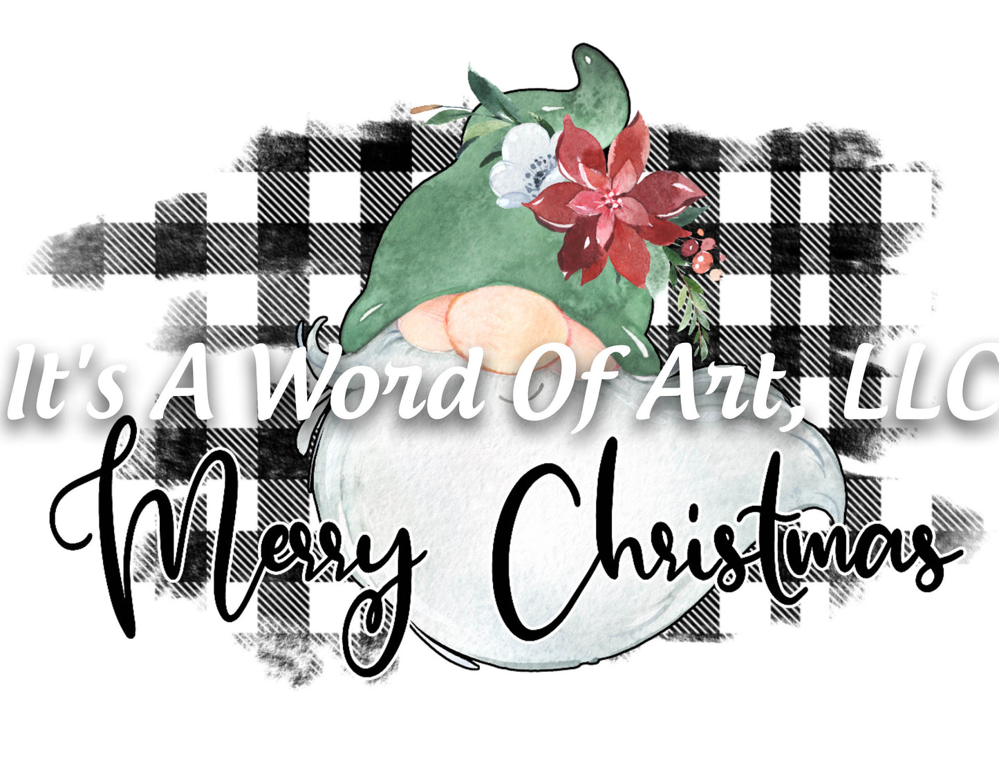 Christmas 198 - Merry Christmas Gnome Buffalo Plaid - Sublimation Transfer Set/Ready To Press Sublimation Transfer/Sublimation Transfer