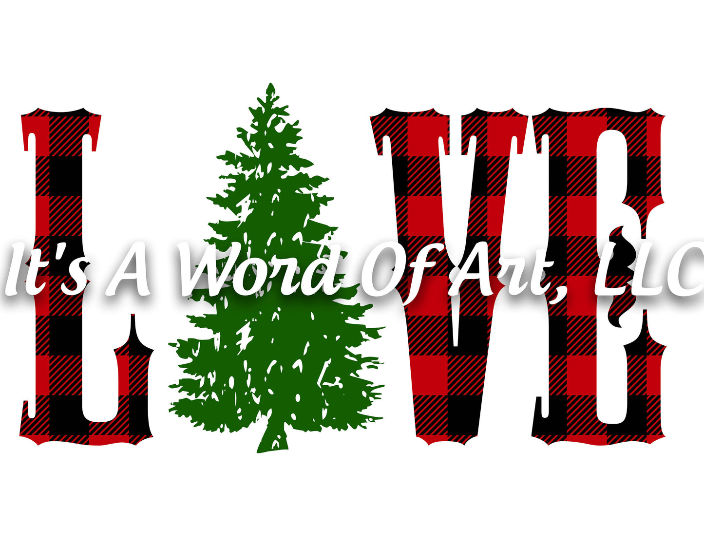 Christmas 147 - Love Christmas Tree Buffalo Plaid - Sublimation Transfer Set/Ready To Press Sublimation Transfer/Sublimation Transfer
