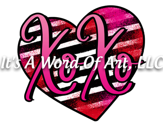 Valentines Day 22 - XO XO Heart Stripes - Sublimation Transfer Set/Ready To Press Sublimation Transfer/Sublimation Transfer