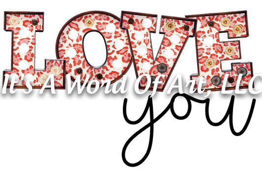 Valentines Day 45 - Love you Leopard Orange - Sublimation Transfer Set/Ready To Press Sublimation Transfer/Sublimation Transfer