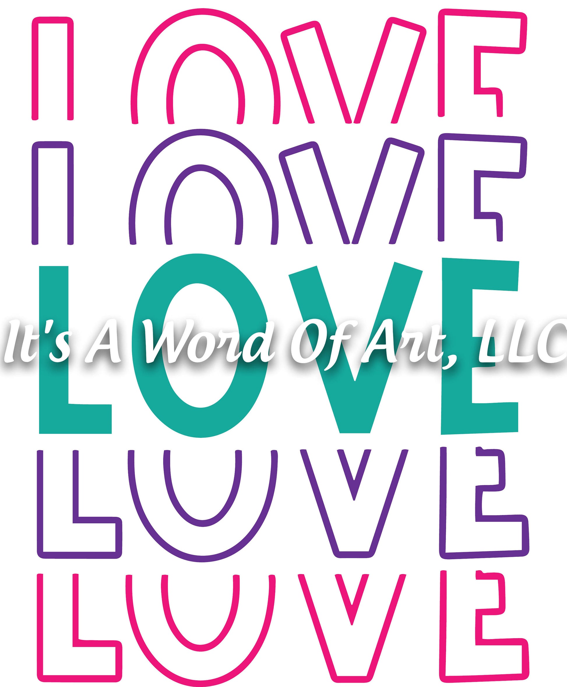 Valentines Day 60- LOVE LOVE LOVE Repeated - Sublimation Transfer Set/Ready To Press Sublimation Transfer/Sublimation Transfer