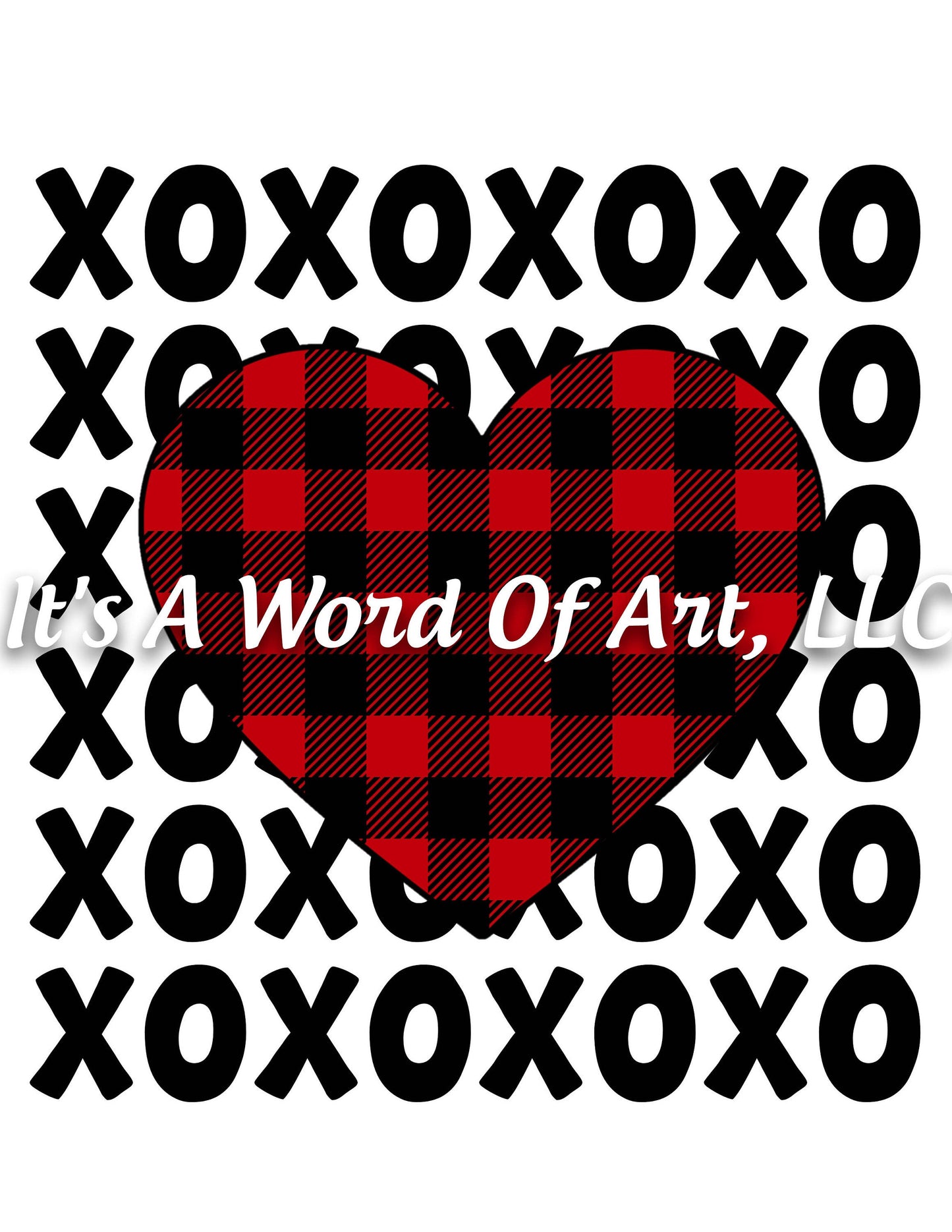 Valentines Day 85 - XO XO XO Repeated Plaid Heart - Sublimation Transfer Set/Ready To Press Sublimation Transfer/Sublimation Transfer