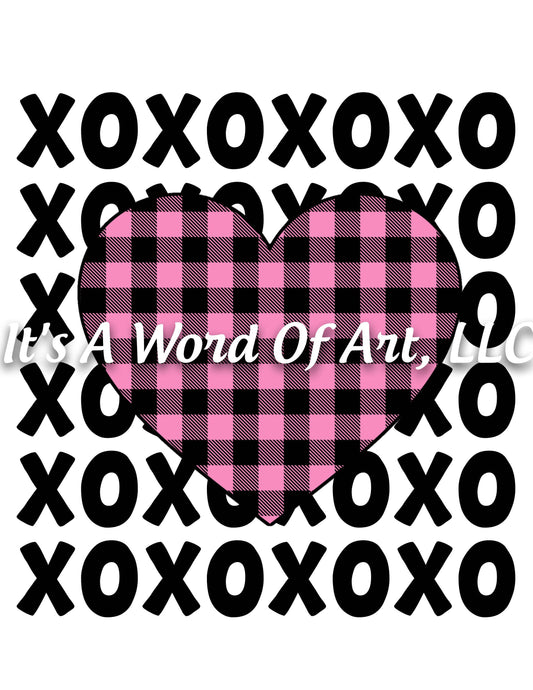 Valentines Day 89 - XO XO XO Repeated Plaid Heart - Sublimation Transfer Set/Ready To Press Sublimation Transfer/Sublimation Transfer