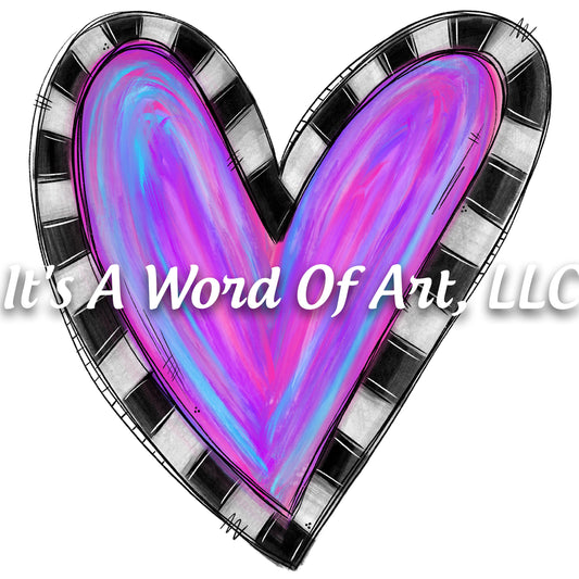 Valentines Day 99 - Giant Heart Purple Tie Dye - Sublimation Transfer Set/Ready To Press Sublimation Transfer