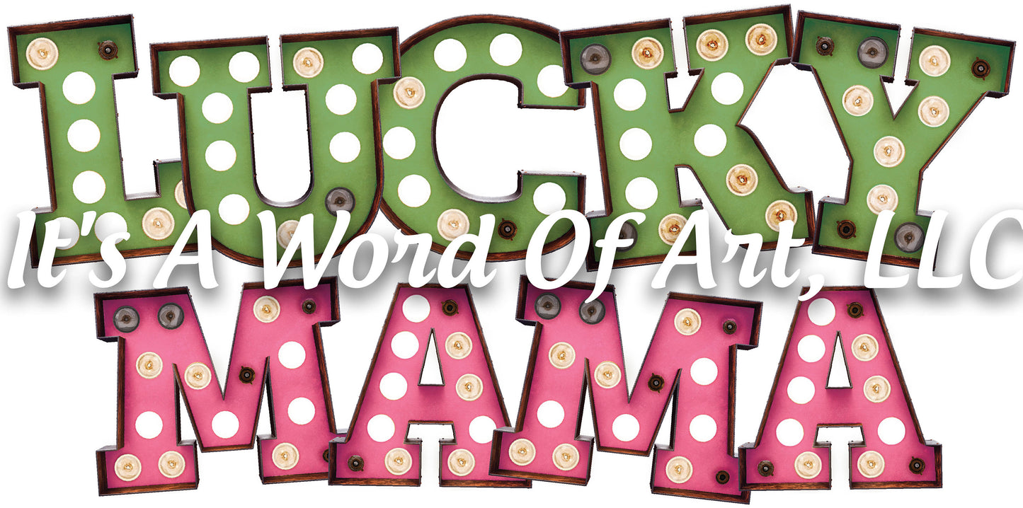 St. Patricks Day 9 - Big Green Truck St. Patricks Day Truck Lucky Mama - Sublimation Transfer Set/Ready To Press Sublimation Transfer