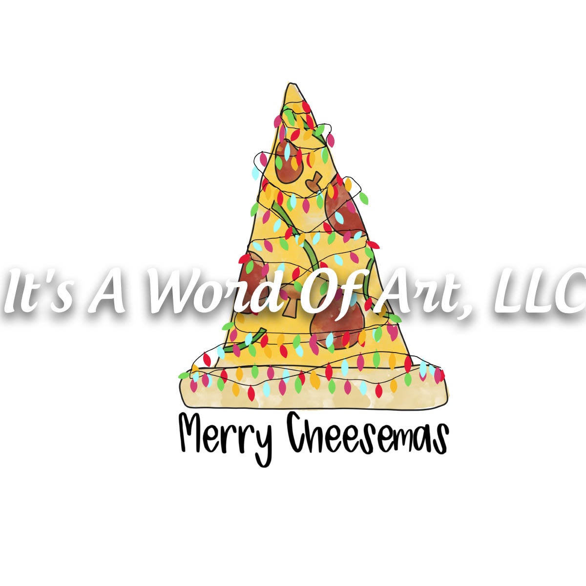 Christmas 275 - Merry Cheesemas Pizza Tree - Sublimation Transfer Set/Ready To Press Sublimation Transfer/Sublimation Transfer