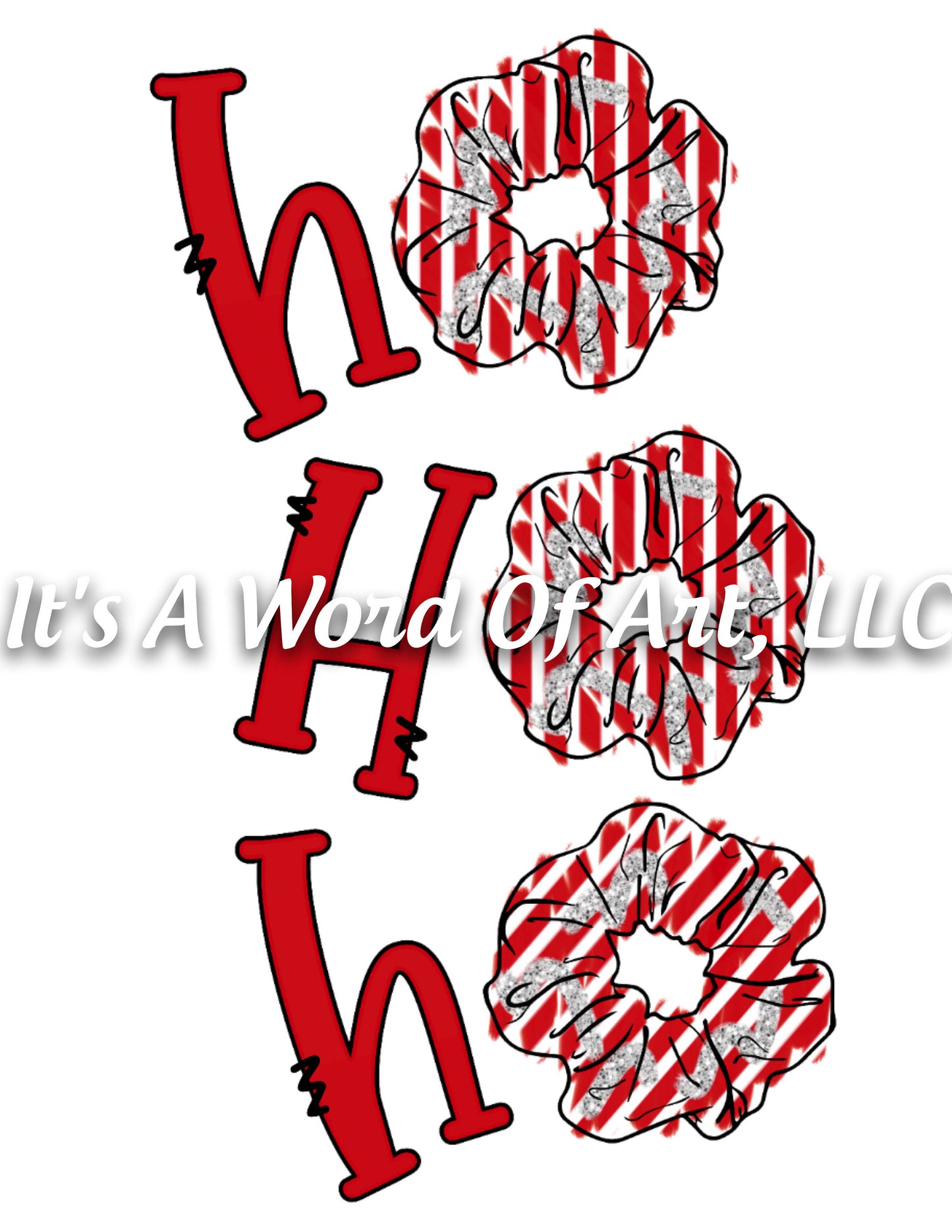 Christmas 257 - Ho Ho Ho VSCO Scrunchie- Sublimation Transfer Set/Ready To Press Sublimation Transfer/Sublimation Transfer