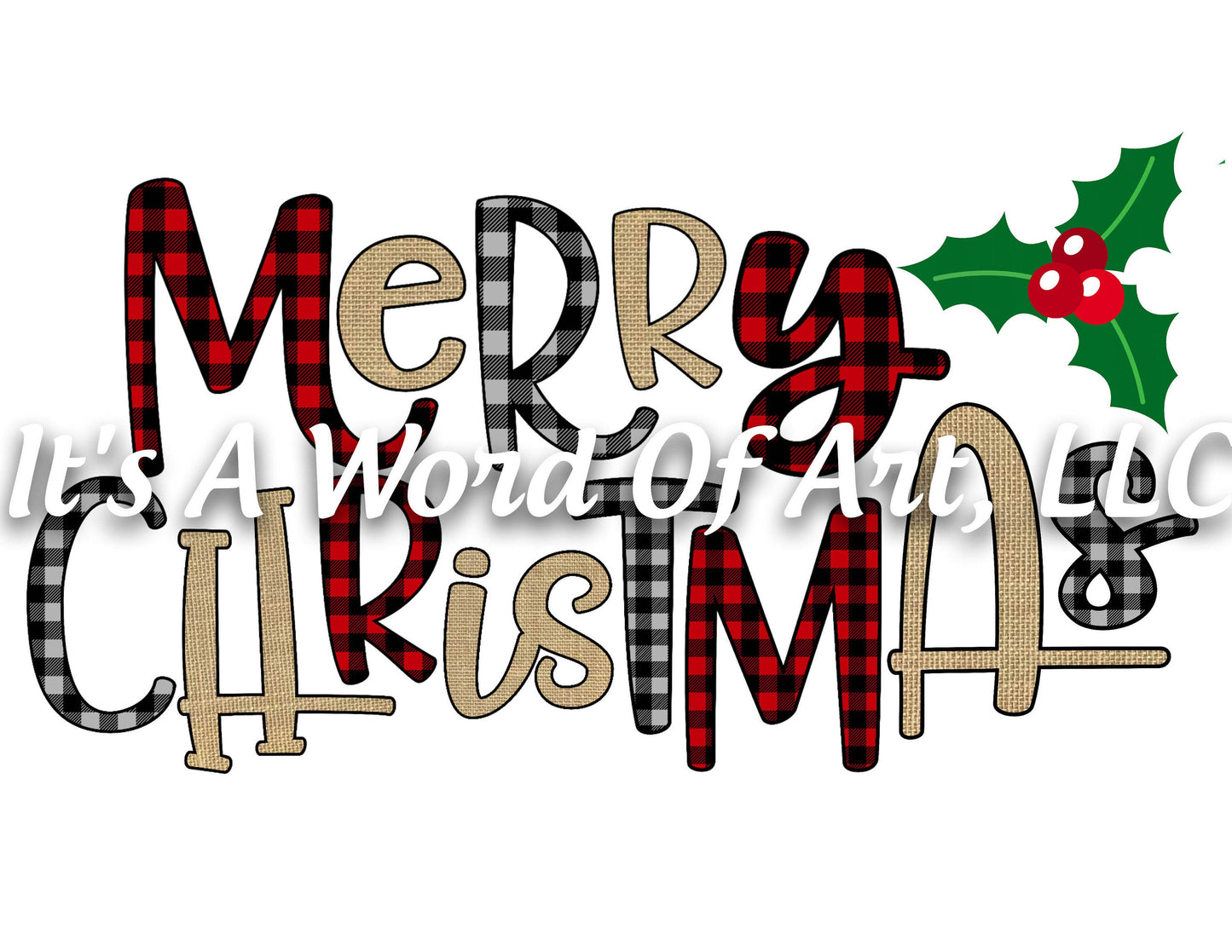 Christmas 253 - Merry Christmas Buffalo Plaid - Sublimation Transfer Set/Ready To Press Sublimation Transfer/Sublimation Transfer