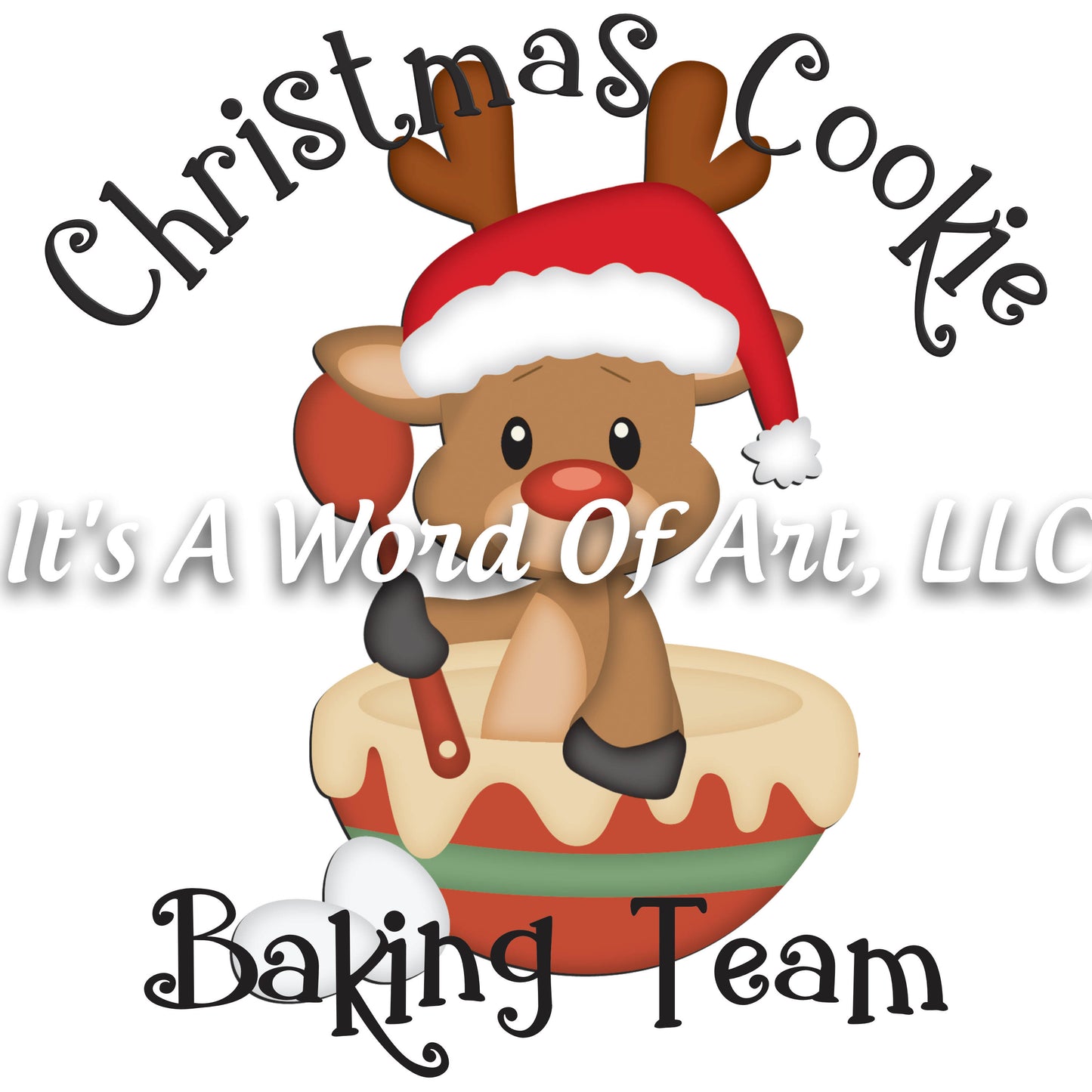 Christmas 176 - Christmas Cookie Baking Team Rudolph - Sublimation Transfer Set/Ready To Press Sublimation Transfer/Sublimation Transfer