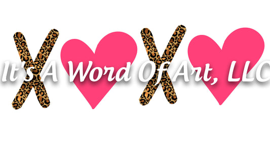 Valentines Day 149 - XOXO Leopard Heart Valentines Print - Sublimation Transfer Set/Ready To Press Sublimation Transfer/Sublimation Transfer