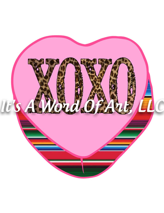 Valentines Day 153 - XOXO Serape Heart Cactus Heart - Sublimation Transfer Set/Ready To Press Sublimation Transfer/Sublimation Transfer
