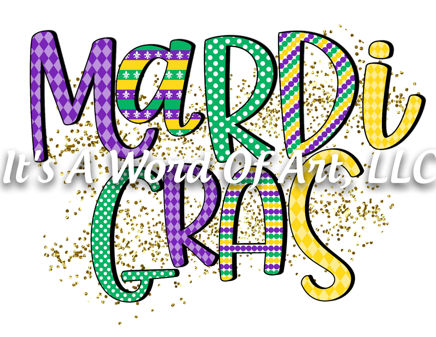 Mardi Gras 3 - Mardi Gras Glitter Confetti - Sublimation Transfer Set/Ready To Press Sublimation Transfer/Sublimation Transfer