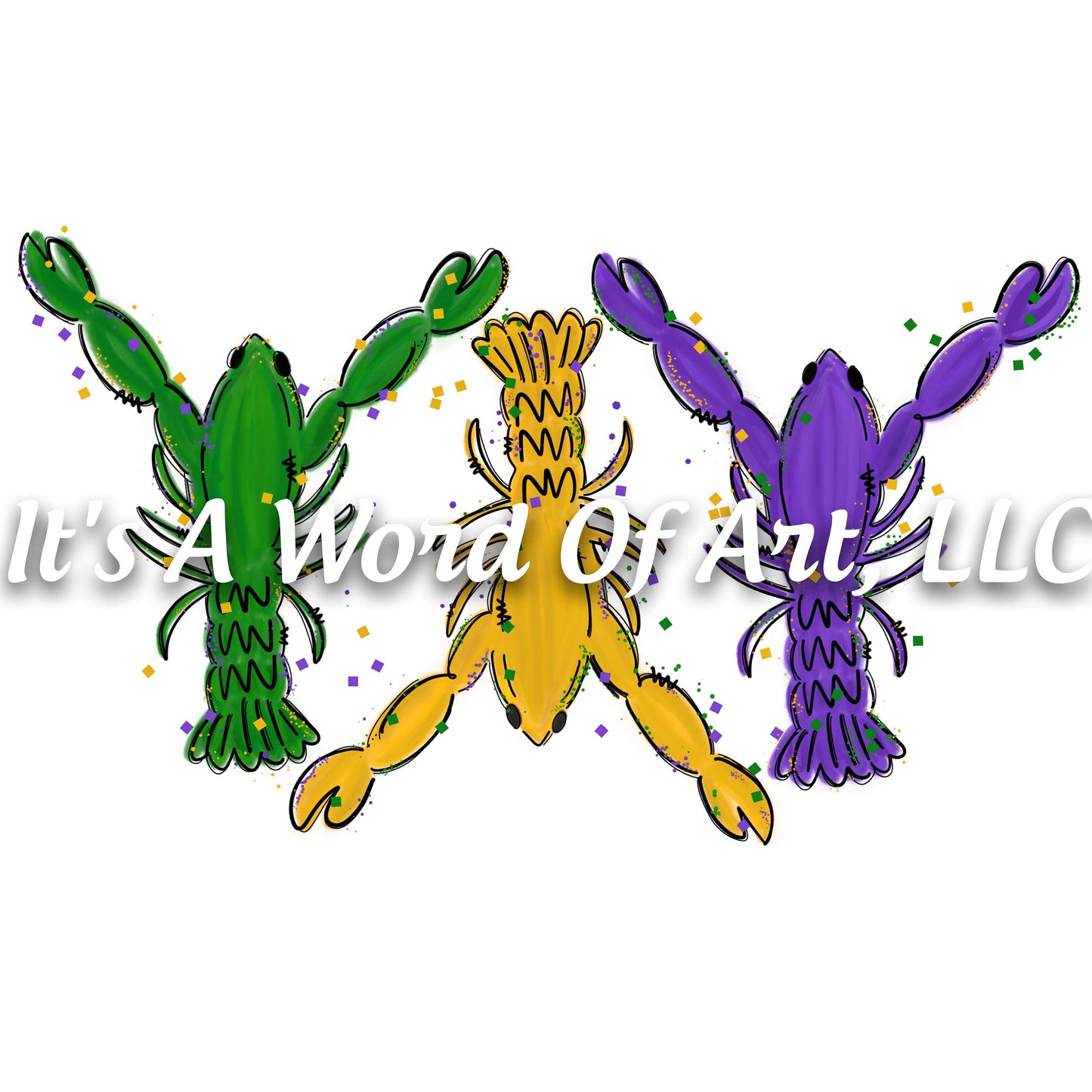 Mardi Gras 23 - Mardi Gras Louisiana Lobsters - Sublimation Transfer Set/Ready To Press Sublimation Transfer/Sublimation Transfer