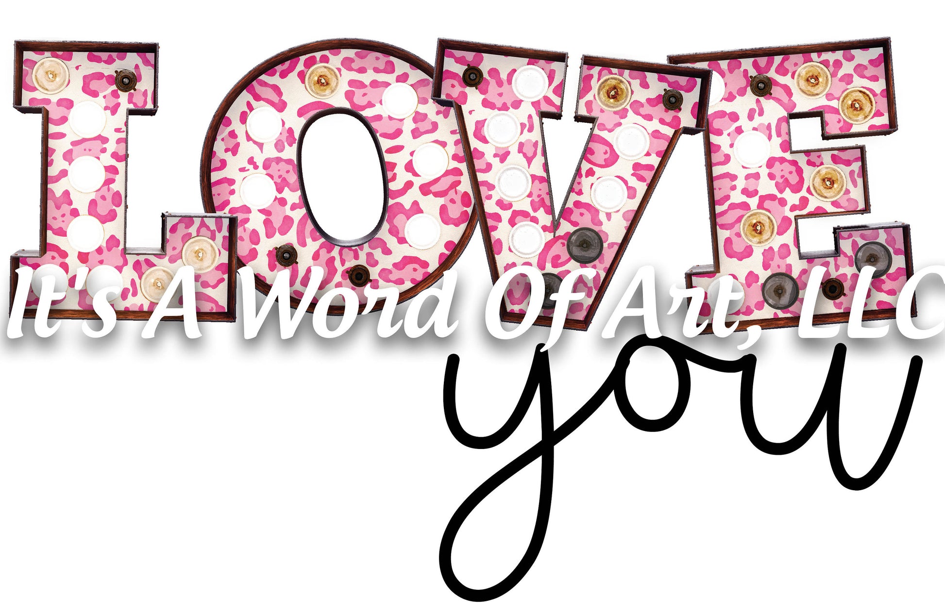 Valentines Day 41 - Love you Leopard Pink - Sublimation Transfer Set/Ready To Press Sublimation Transfer/Sublimation Transfer