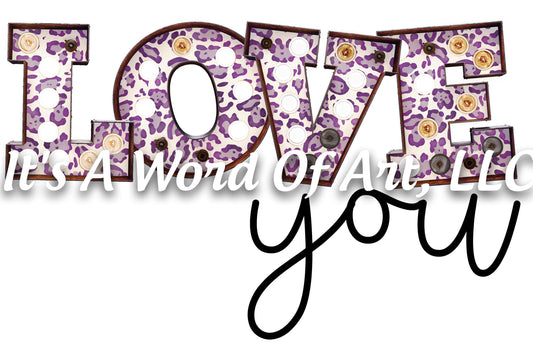 Valentines Day 42 - Love you Leopard Pink - Sublimation Transfer Set/Ready To Press Sublimation Transfer/Sublimation Transfer