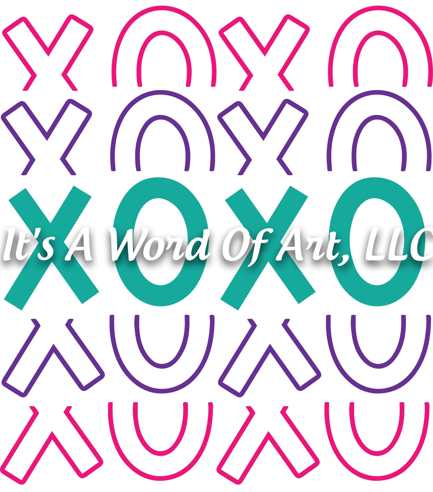 Valentines Day 61 - XO XO XO Repeated - Sublimation Transfer Set/Ready To Press Sublimation Transfer/Sublimation Transfer
