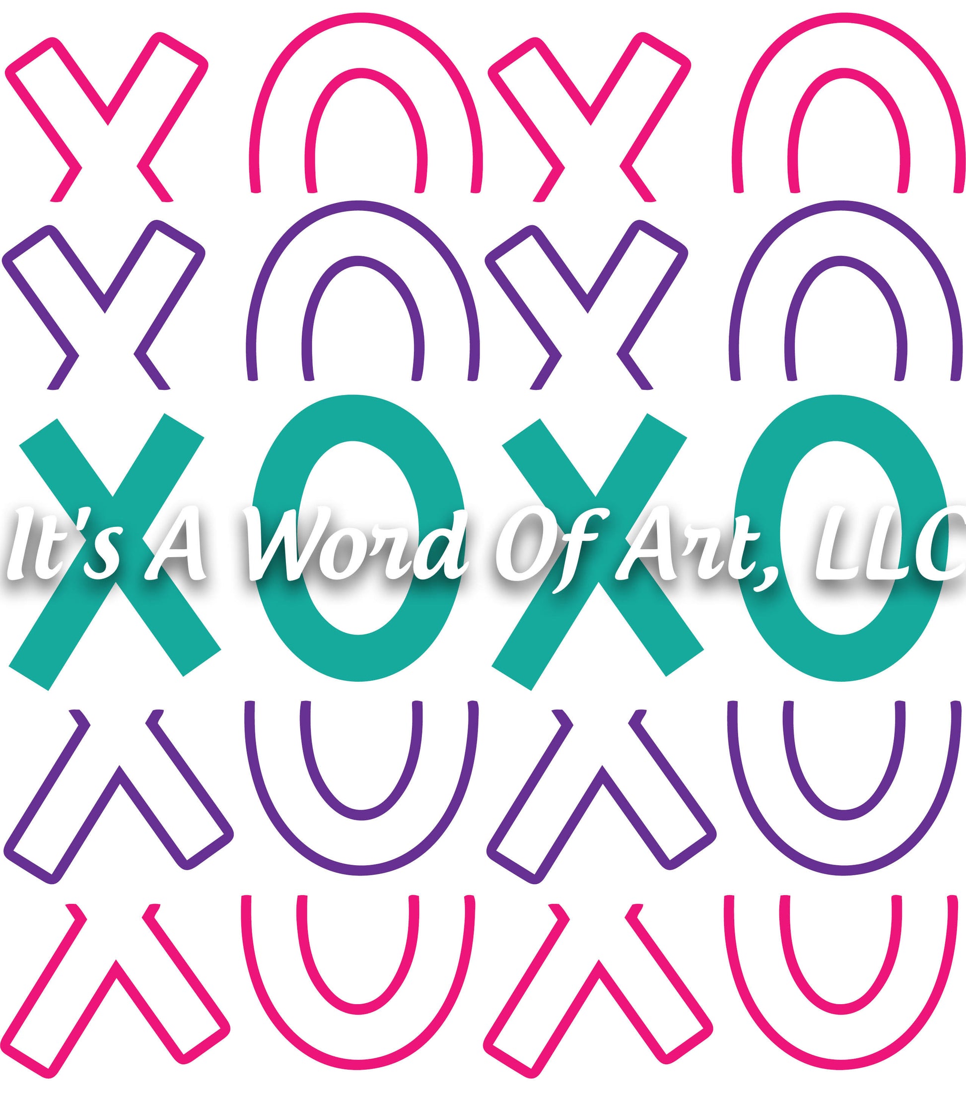 Valentines Day 61 - XO XO XO Repeated - Sublimation Transfer Set/Ready To Press Sublimation Transfer/Sublimation Transfer