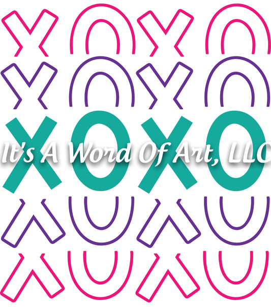 Valentines Day 61 - XO XO XO Repeated - Sublimation Transfer Set/Ready To Press Sublimation Transfer/Sublimation Transfer