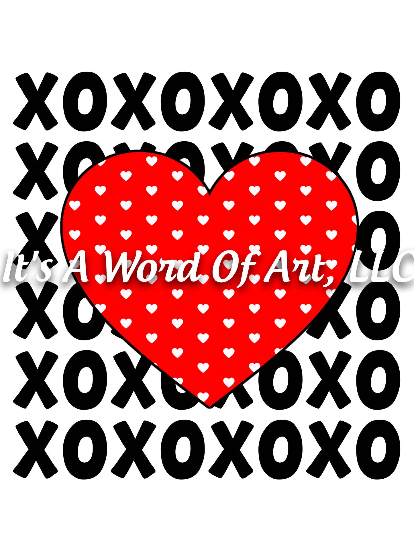 Valentines Day 86 - XO XO XO Repeated Polka Dot Heart - Sublimation Transfer Set/Ready To Press Sublimation Transfer/Sublimation Transfer