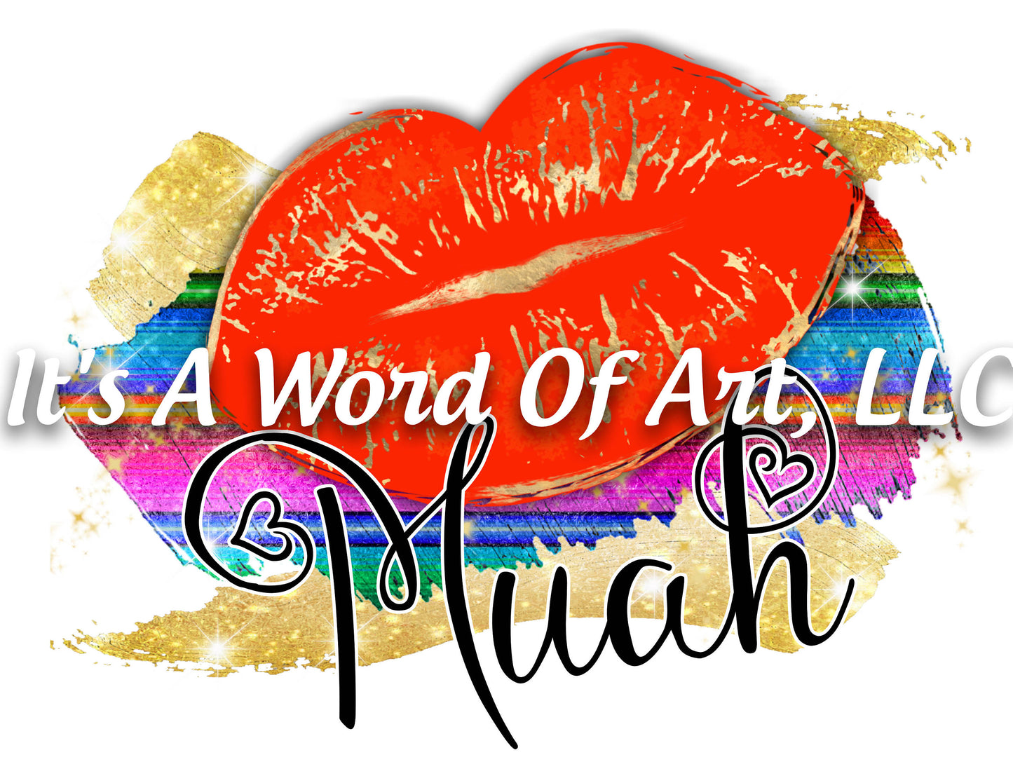 Valentines Day 115 - Muah Lips Serape Stripes - Sublimation Transfer Set/Ready To Press Sublimation Transfer