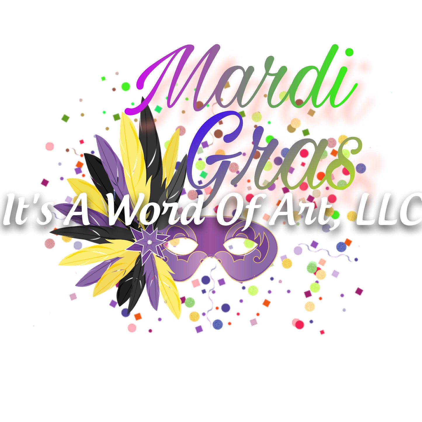Mardi Gras 17 - Mardi Gras Mask with Glitter - Sublimation Transfer Set/Ready To Press Sublimation Transfer/Sublimation Transfer