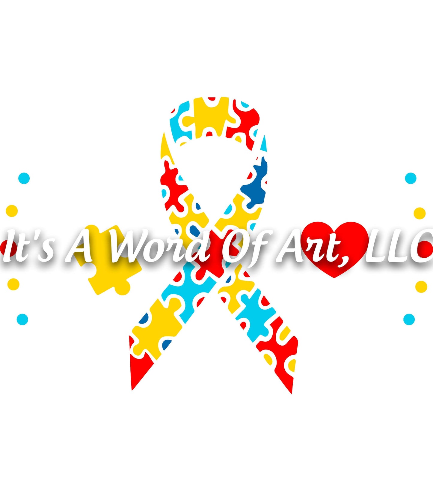 Autism 6 - Autism Awareness Puzzle Piece Ribbon Autism Awareness - Sublimation Transfer Set/Ready To Press Sublimation Transfer