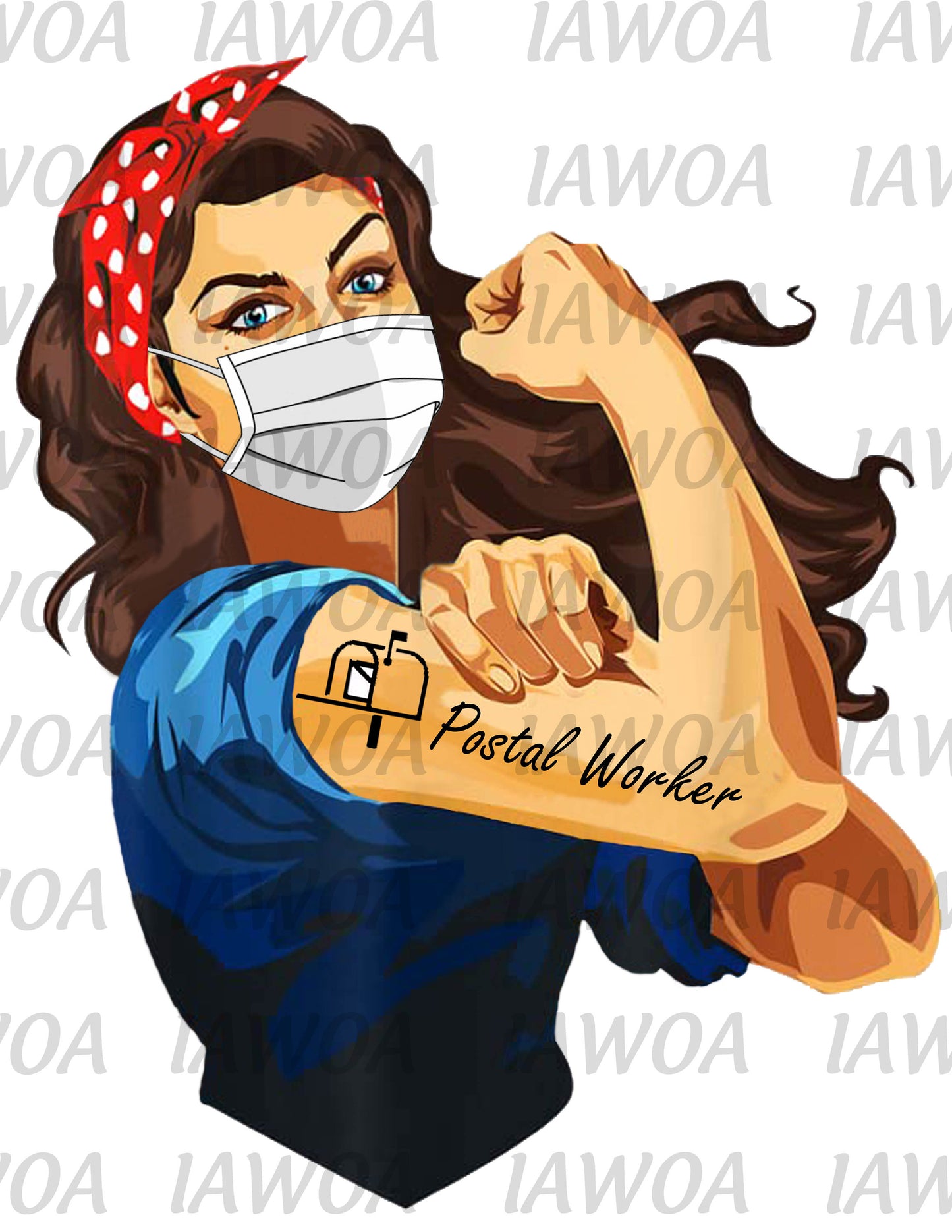 Rosie Riveter 08 - Postal Worker USPS Frontline Workers - Sublimation Transfer Set/Ready To Press Sublimation Transfer/Sublimation Transfer