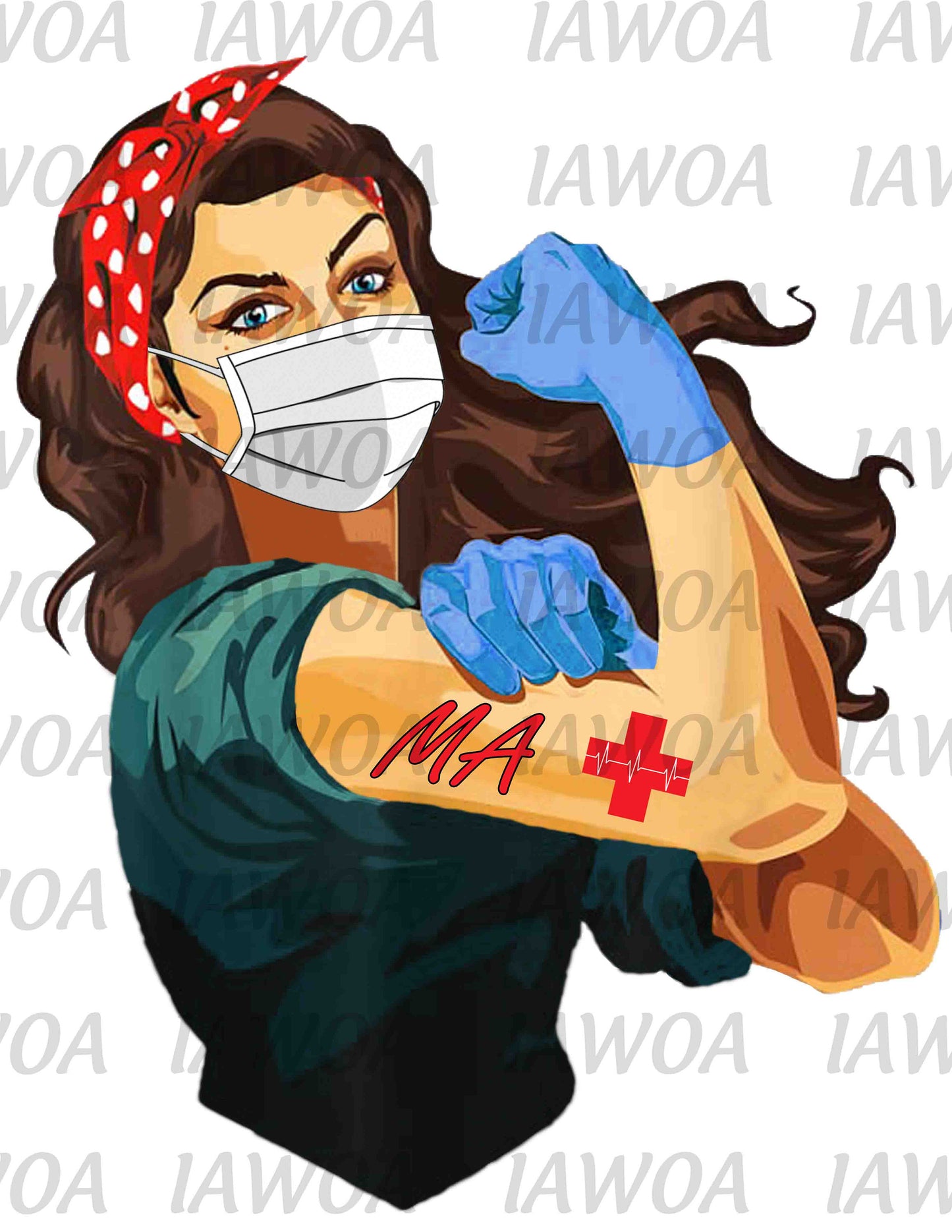 Rosie Riveter 22 - MA Nurse- Sublimation Transfer Set/Ready To Press Sublimation Transfer