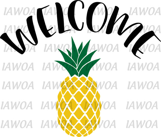 Summer 08 - Welcome Pineapple Welcome Mat Front Door Mat - Sublimation Transfer Set/Ready To Press Sublimation Transfer/Sublimation Transfer
