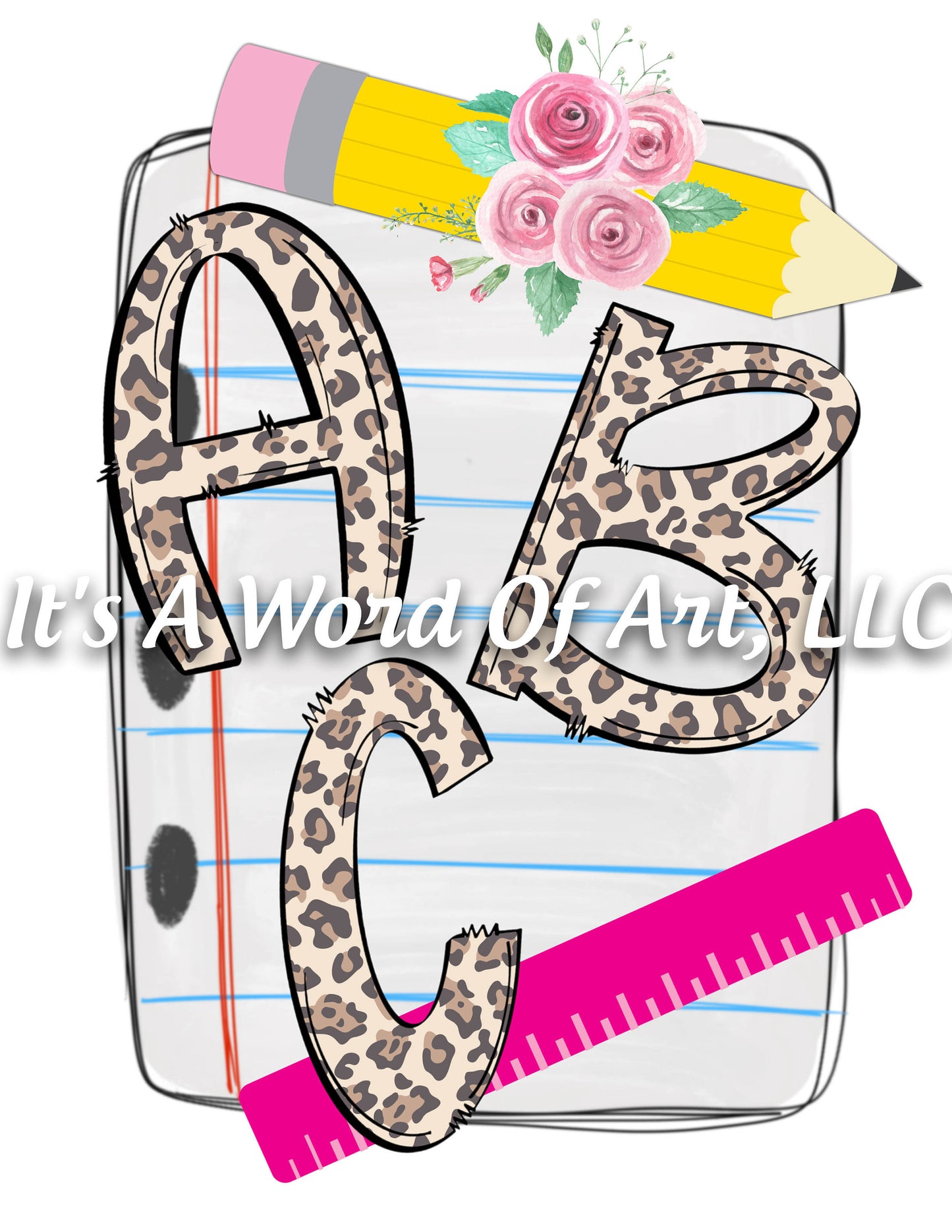 Back to School 12 - A B C Return to School Leopard - Sublimation Transfer Set/Ready To Press Sublimation Transfer/Sublimation Transfer