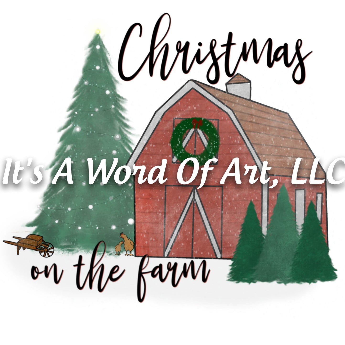 Christmas 318 - Christmas on the Farm Scenic Christmas - Sublimation Transfer Set/Ready To Press Sublimation Transfer/Sublimation Transfer