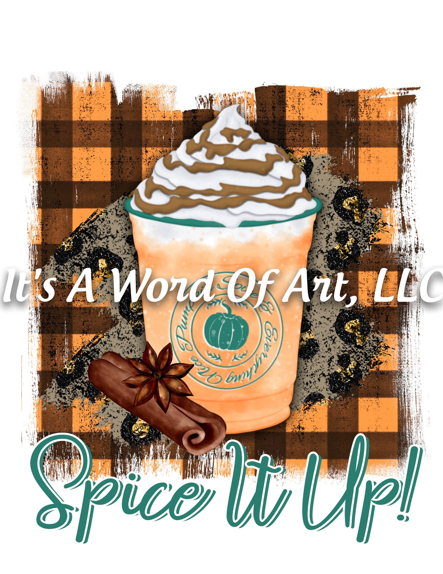 Fall 22 - Spice it Up Plaid Pumpkin Spice Leaves Autumn - Sublimation Transfer Set/Ready To Press Sublimation Transfer Sub Transfer