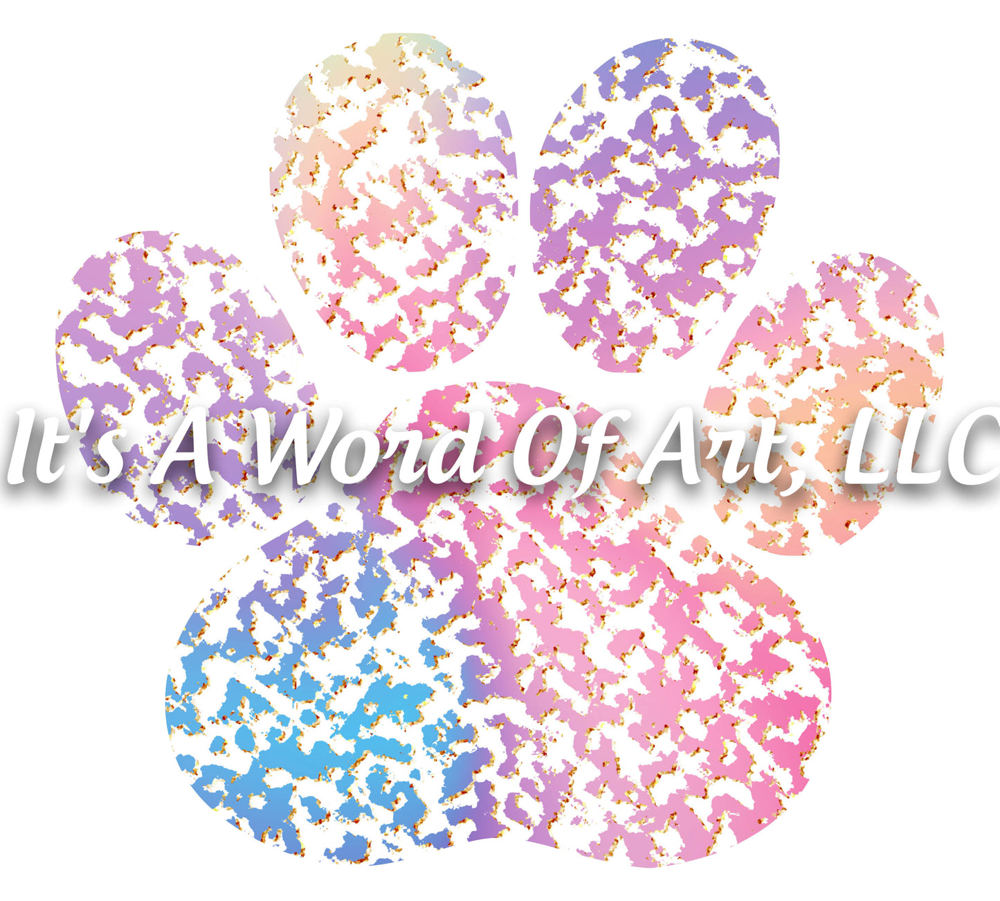 Animals 60 - Paw Print Rainbow Gradient Cute Funny T-Shirt - Sublimation Transfer Set/Ready To Press Sublimation Transfer