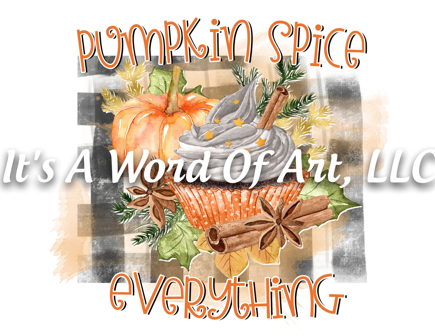 Fall 23 - Pumpkin Spice Everything Plaid Leaves Autumn - Sublimation Transfer Set/Ready To Press Sublimation Transfer Sub Transfer