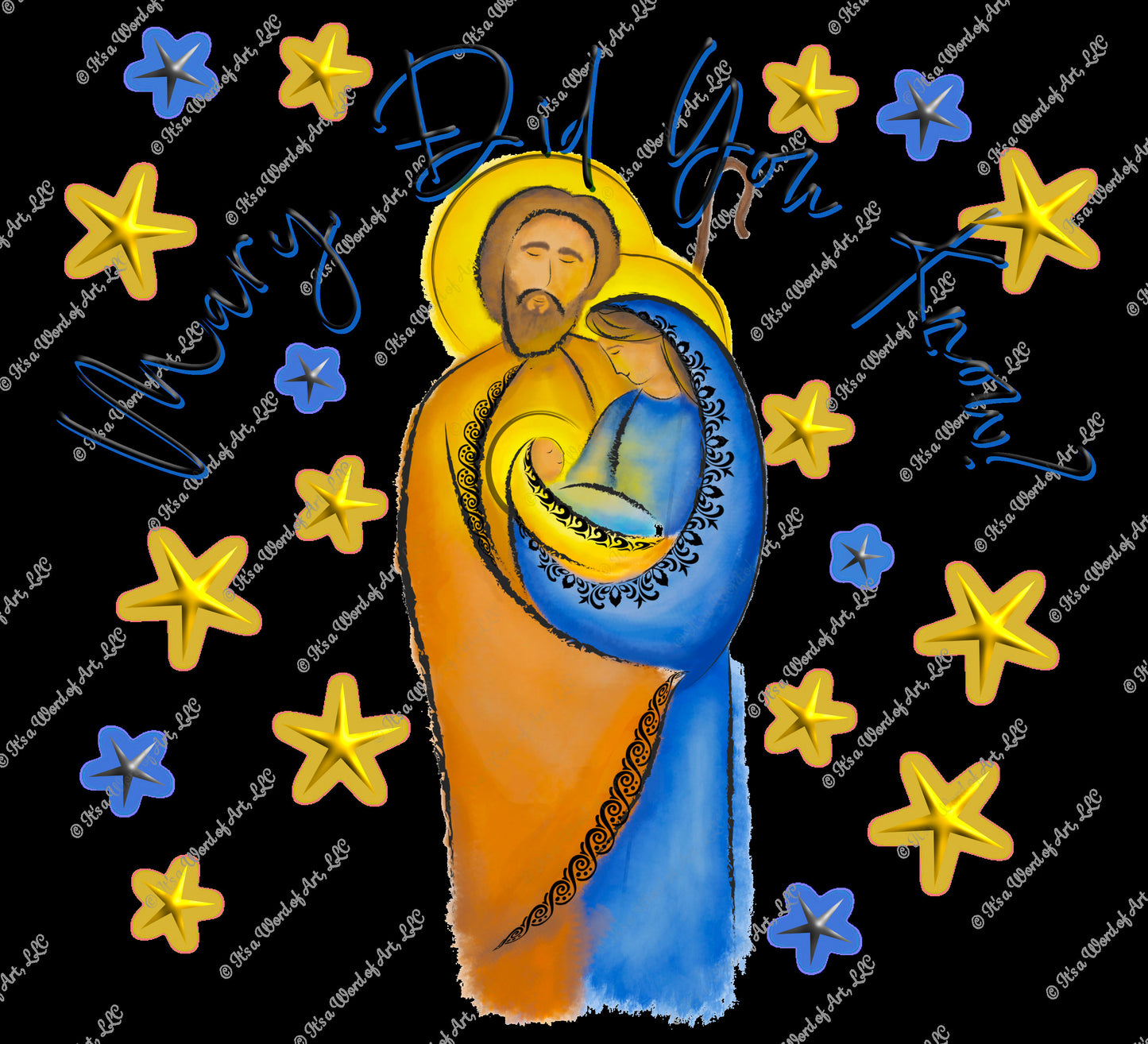 Christmas 322 - Mary did you know? Mary Joseph Baby Jesus - Sublimation Transfer Set/Ready To Press Sublimation Transfer