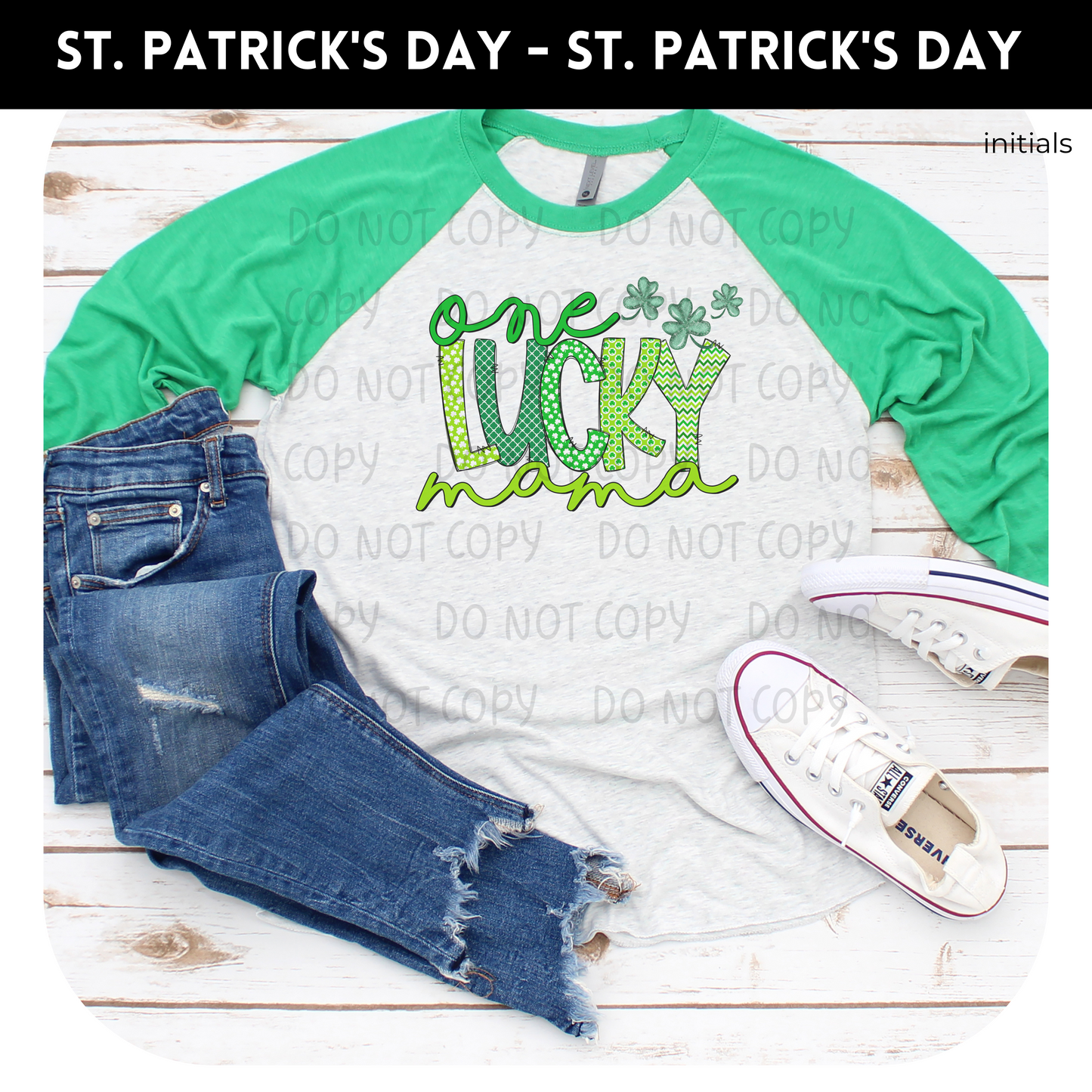 One Lucky Mama Raglan Adult Shirt- St. Patricks 84