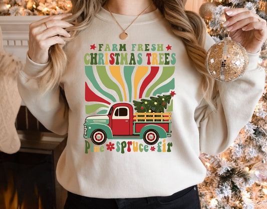 Farm Fresh Christmas Trees Adult Sweatshirt- Christmas 1554