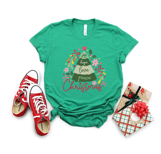 Joy Hope Love Peace Adult Shirt- Christmas 1555