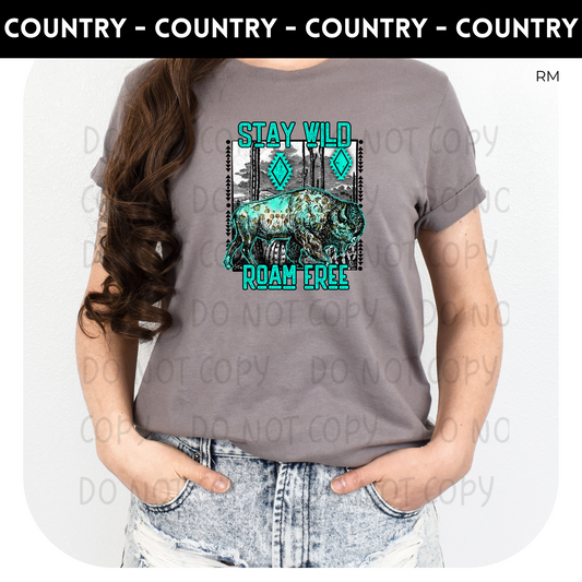 Stay Wild Roam Free Adult Shirt-Country 124