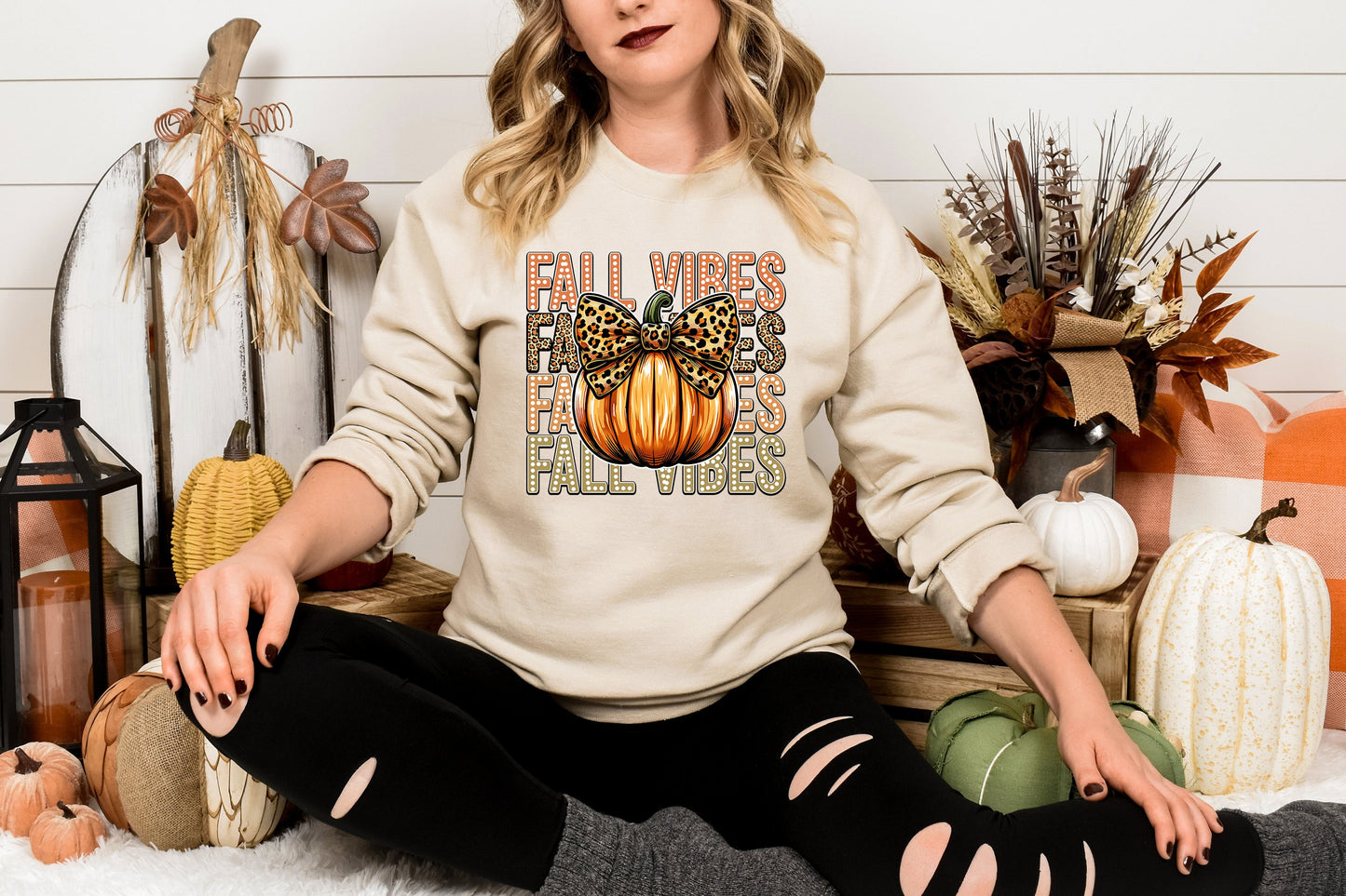 Retro Fall Vibes Adult Sweatshirt- Fall 473