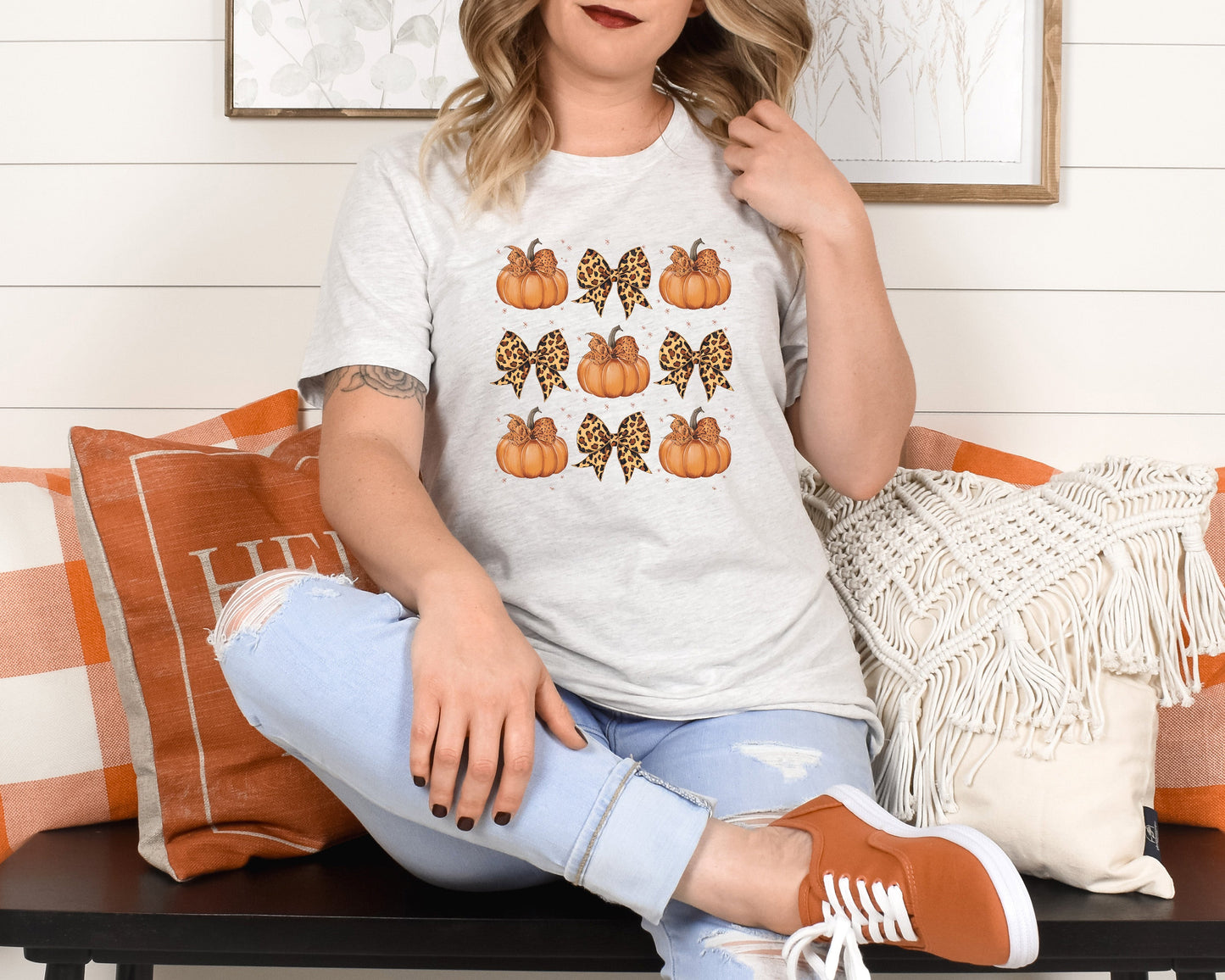 Pumpkin Coquette Bow Shirt- Fall 484