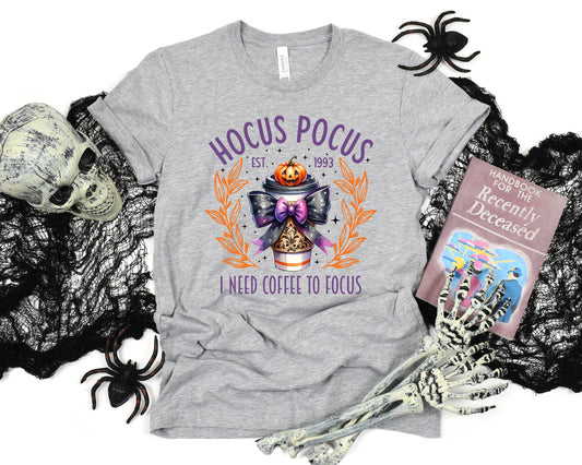 HP I Need Coffee To Focus Adult Shirt- Halloween 541