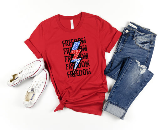 Freedom Lightning Bolt Adult Shirt-July 4th 251