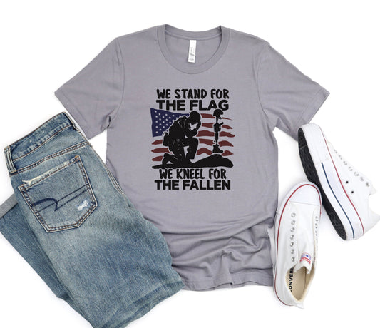 We Stand For The Flag Adult Shirt- Military 100