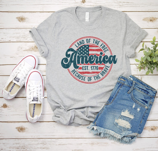 Land Of The Free Adult Shirt-Patriotic 314