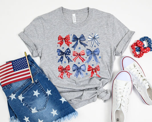 Patriotic Bows Adult Shirt-Patriotic 317