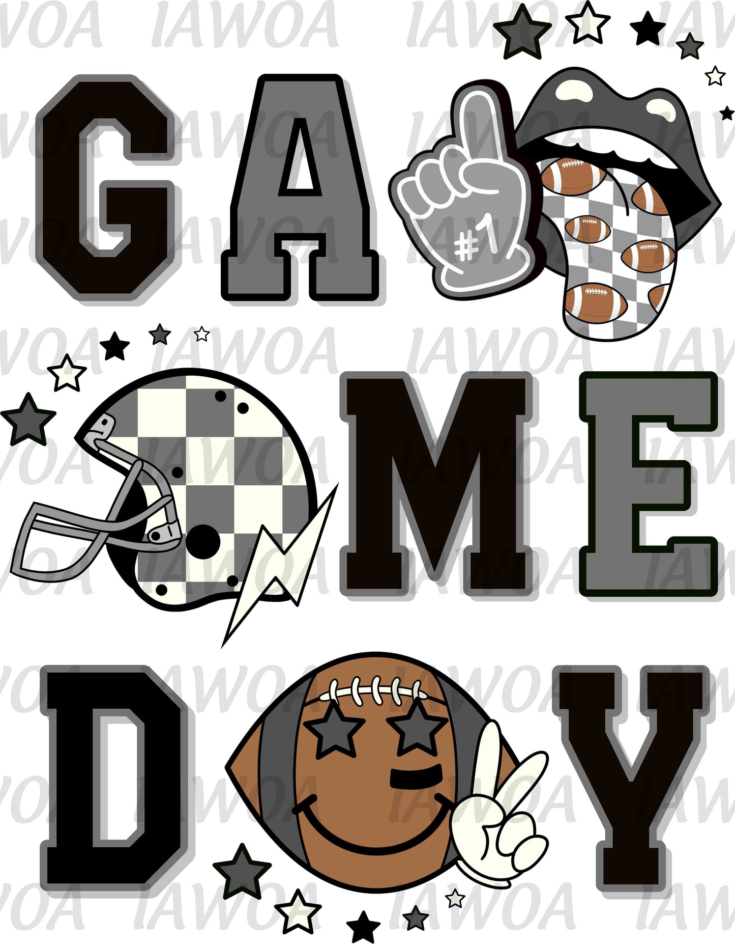 Retro Game Day Team Color TRANSFERS ONLY