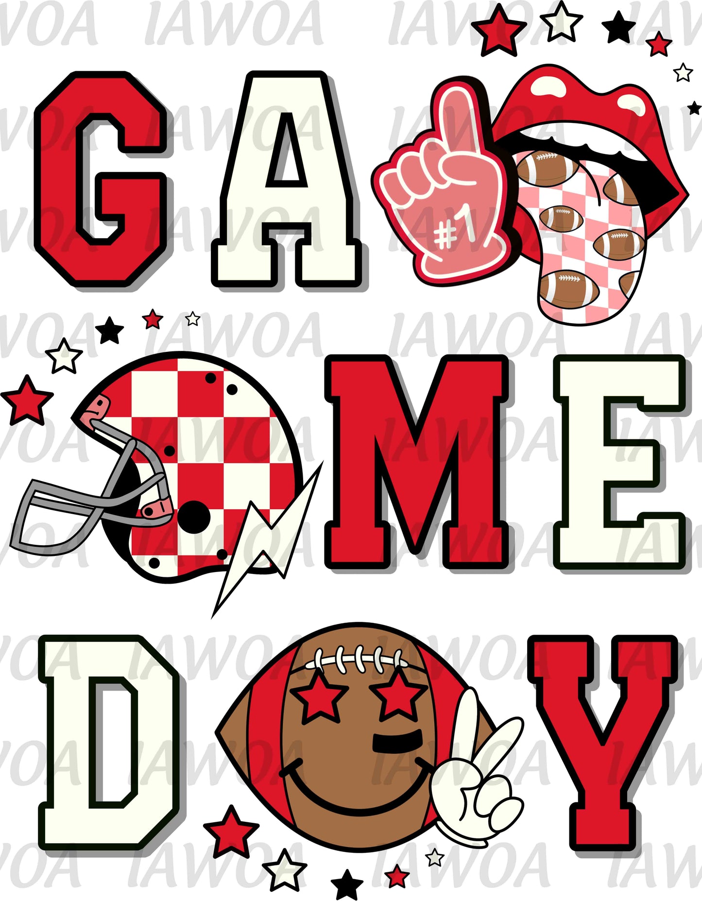 Retro Game Day Team Color TRANSFERS ONLY