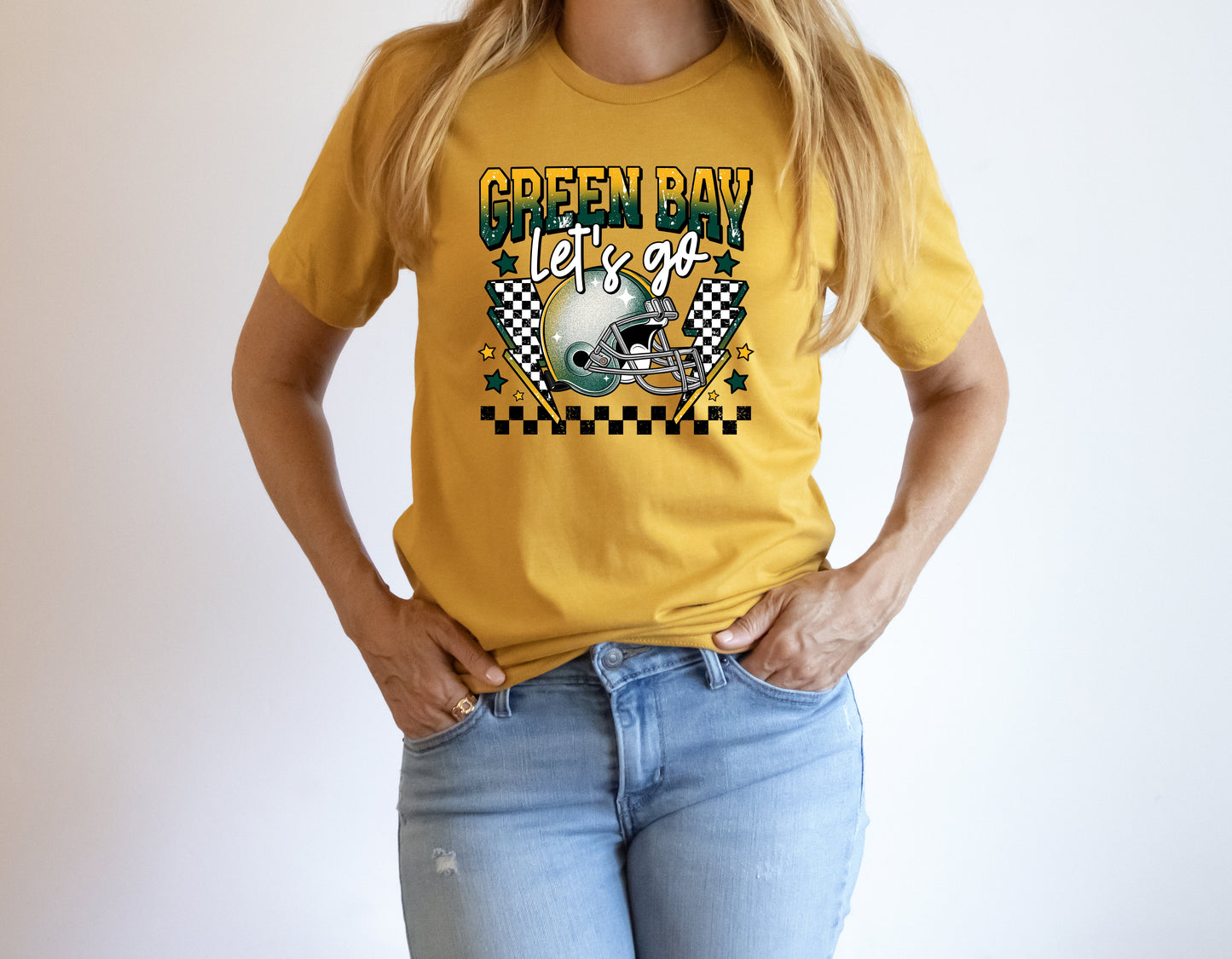 Let's Go Green Bay Adult Shirt- Retro Team 7